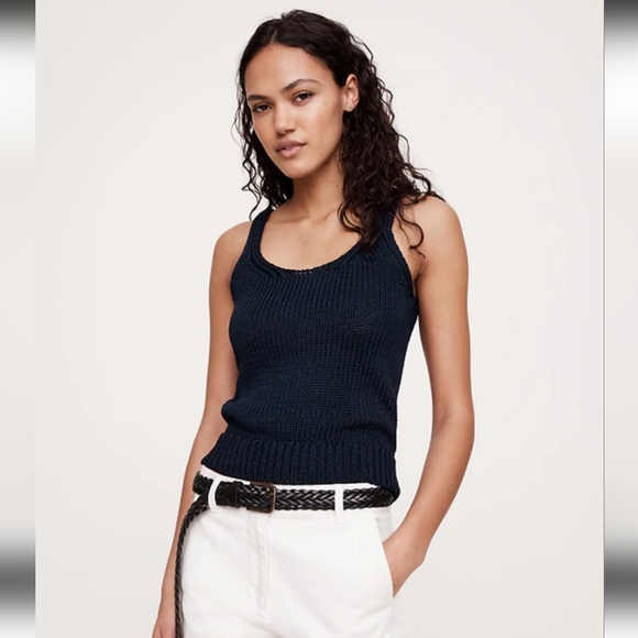 J. Crew Cotton Sweater Tank Knitted Black - Picture 1 of 11
